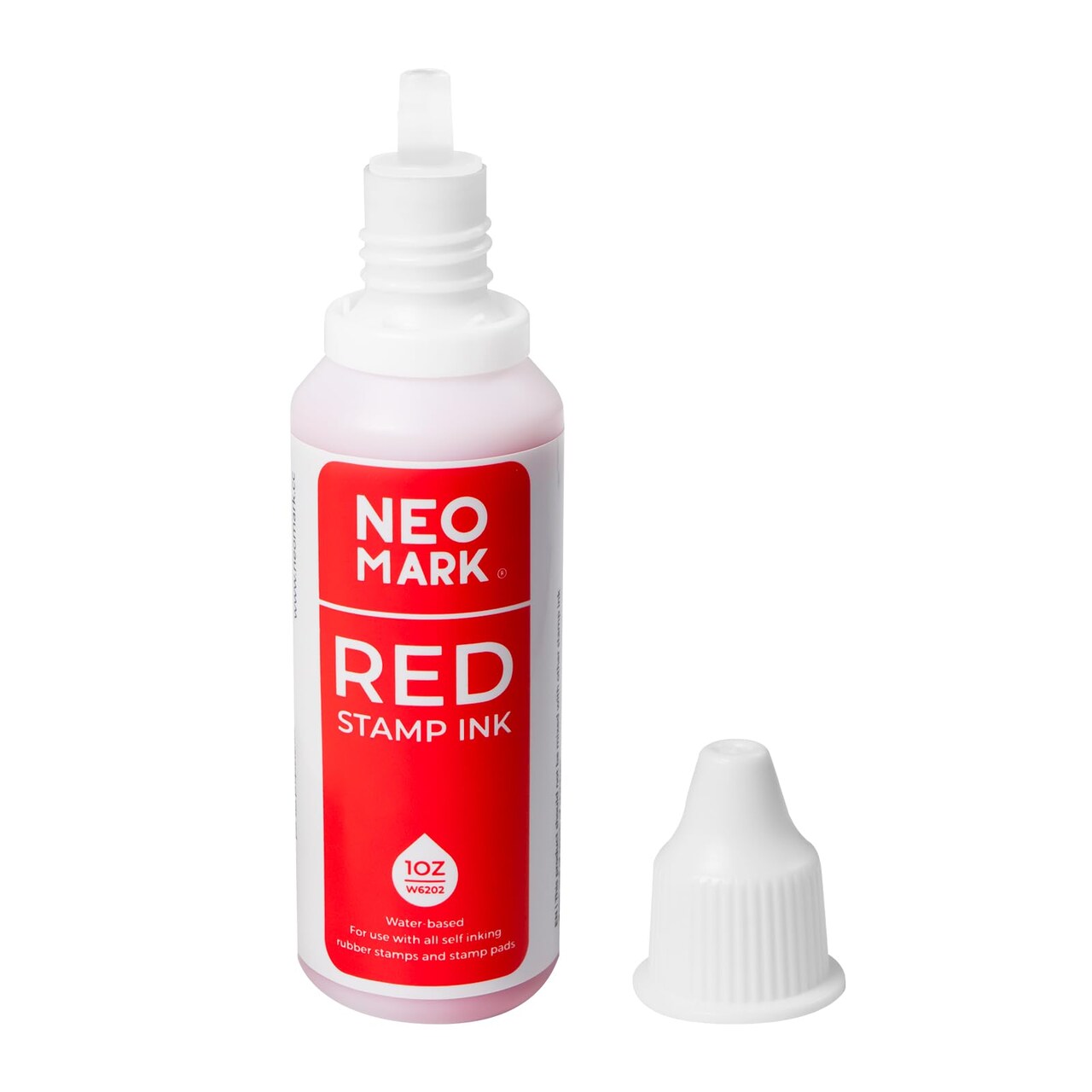 NEO MARK Premium Stamp Ink, Quick-Drying and AP-Certified Non-Toxic Refill Ink for Self-Inking Stamps, Date Stamps and Stamp Pads(Red, 1oz)